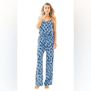 NWOT Lilly Pulitzer Dusk Jumpsuit in High Tide Navy, Size XL 🐚